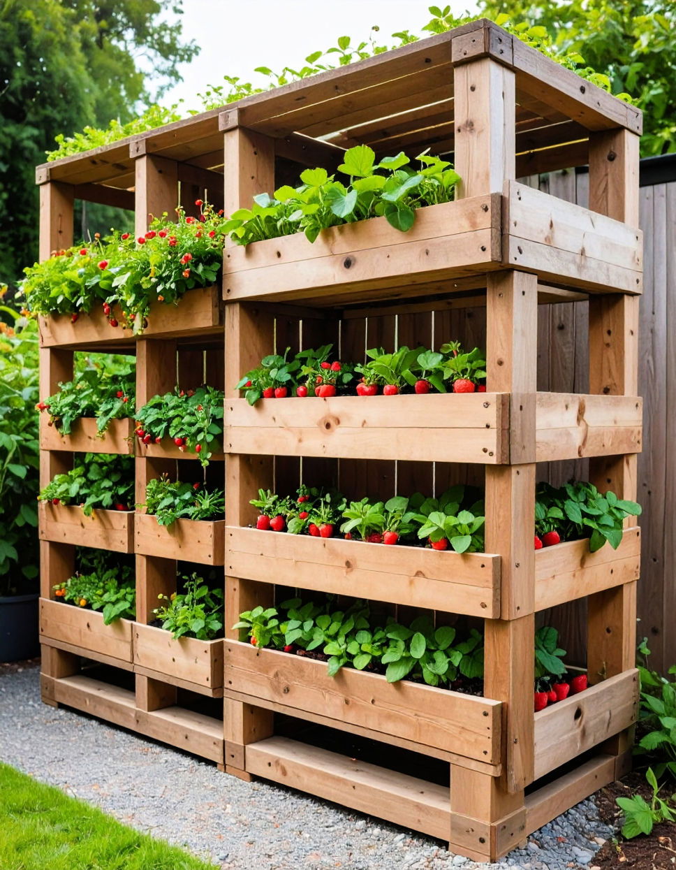 Upcycled Pallet Planters for Rustic Appeal