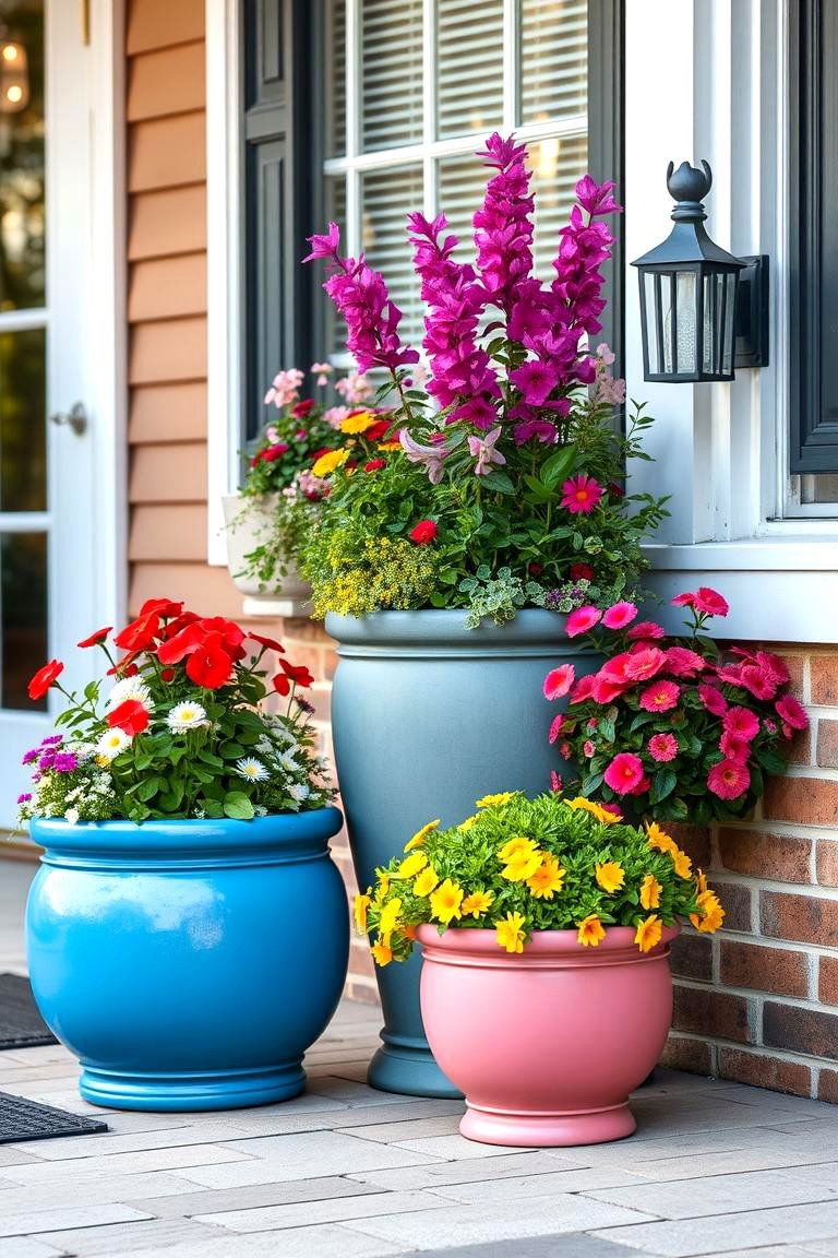 Updating Outdoor Spaces with Colorful Planters - 25 Spring Decor Ideas