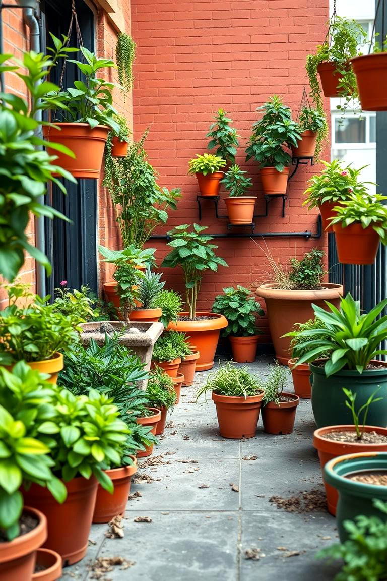 Urban Garden with Pots on a Balcony - 25 Corner Garden Ideas With Pots