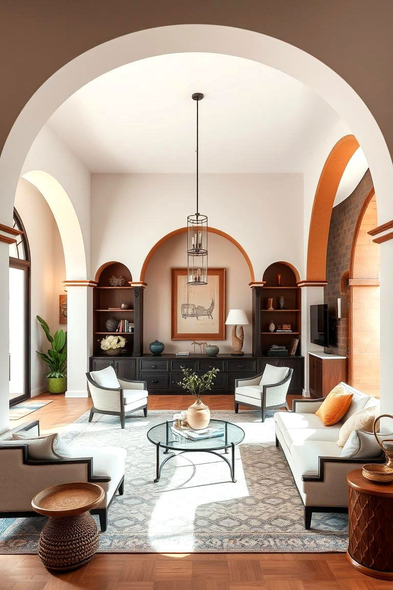 Use Arched Doorways for Architectural Interest - 25 Spanish Style Living Room Ideas