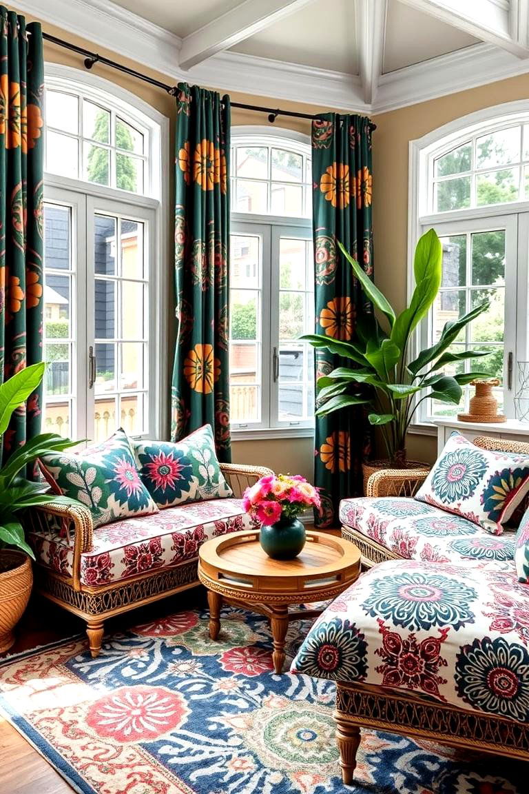 Use Bold Graphic Patterns for an Eye Catching Look - 25 Garden Room Ideas