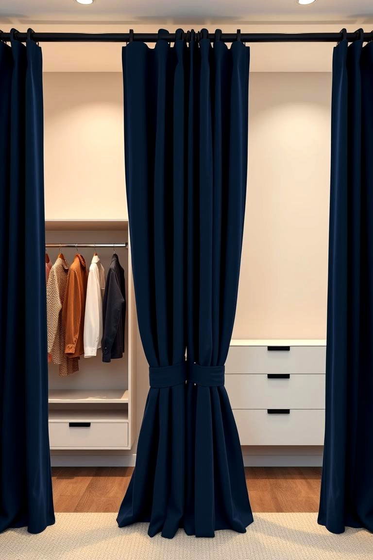 Use Bold Solid Color Curtains to Add Impact - 25 closet curtain ideas