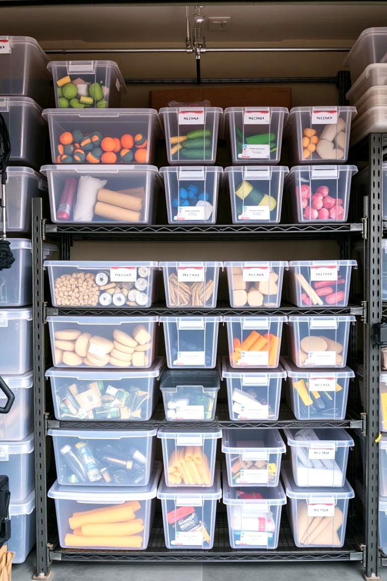 Use Clear Plastic Bins for Easy Visibility - 25 Garage Storage Ideas