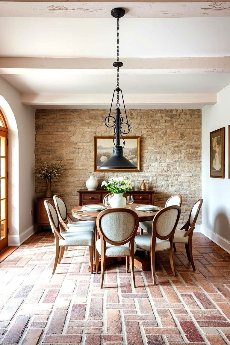 Use Decorative Stone or Brick - 25 French Country Dining Room Ideas