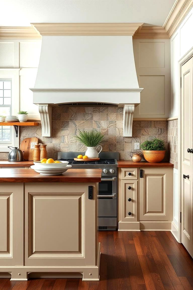 Use Decorative Wall Paneling - 25 Tudor Kitchen Ideas