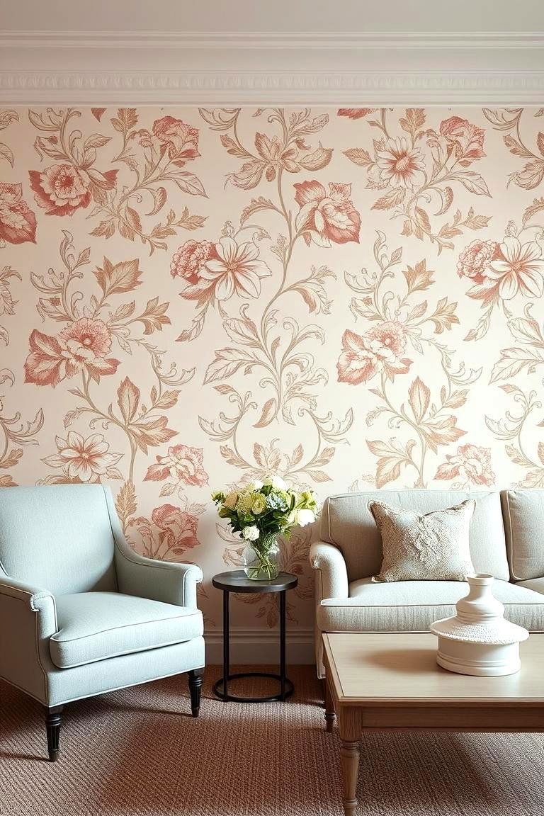 Use French Wallpaper for Statement Walls - 25 French Interior Design Ideas