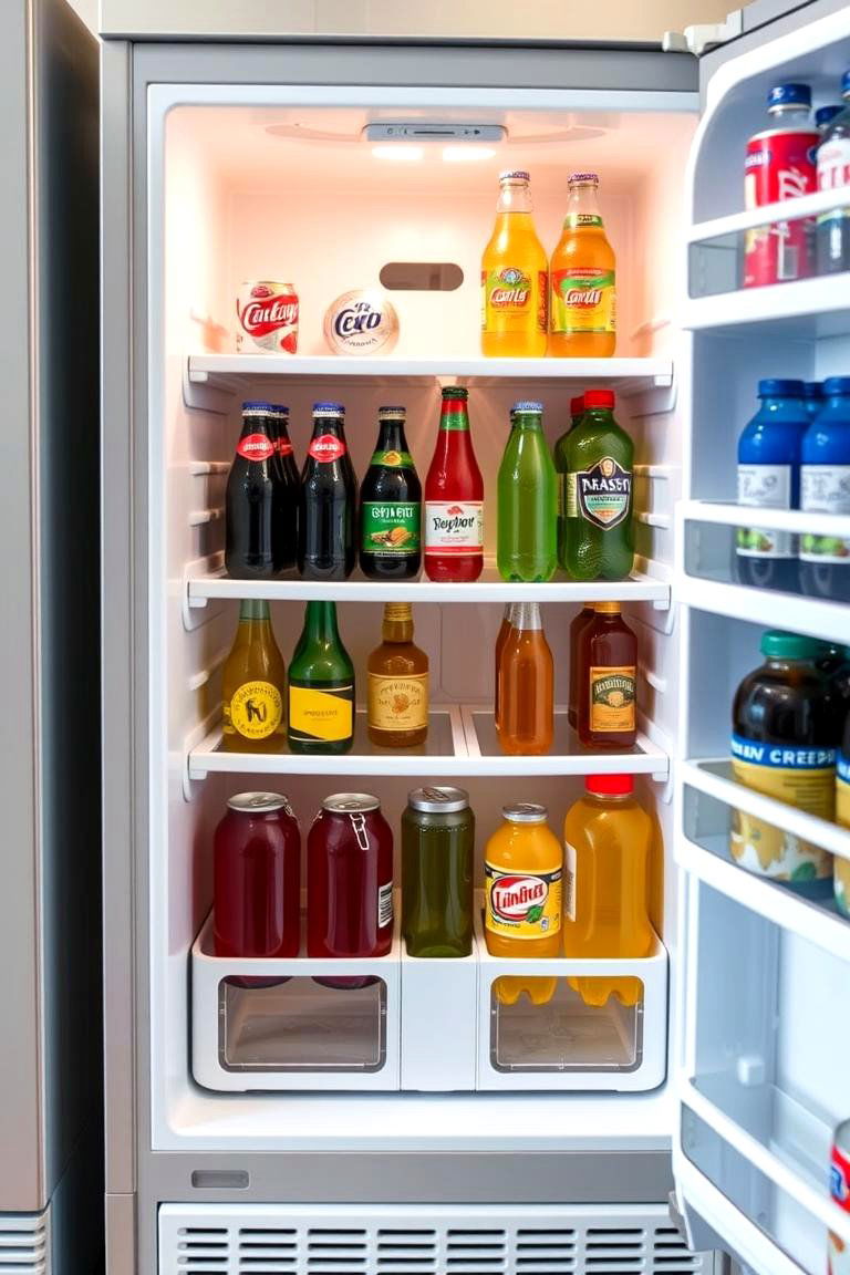 Use Fridge Organizers for Drinks - 25 Fridge Organization Ideas