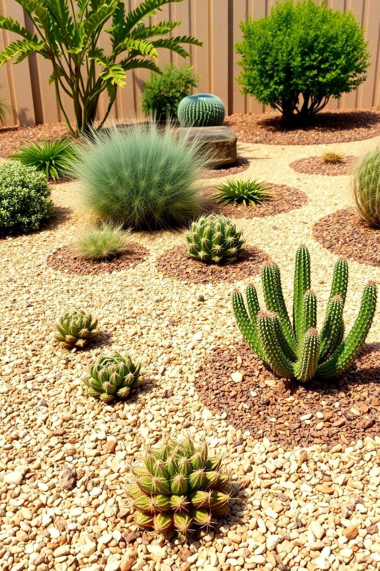 Use Gravel and Mulch for a Desert Inspired Yard - 25 Front Yard Landscaping Ideas With Rocks and Mulch