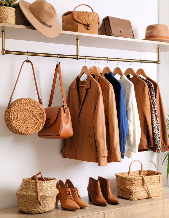 Use Hooks for Accessories and Bags Walk in Closet Ideas