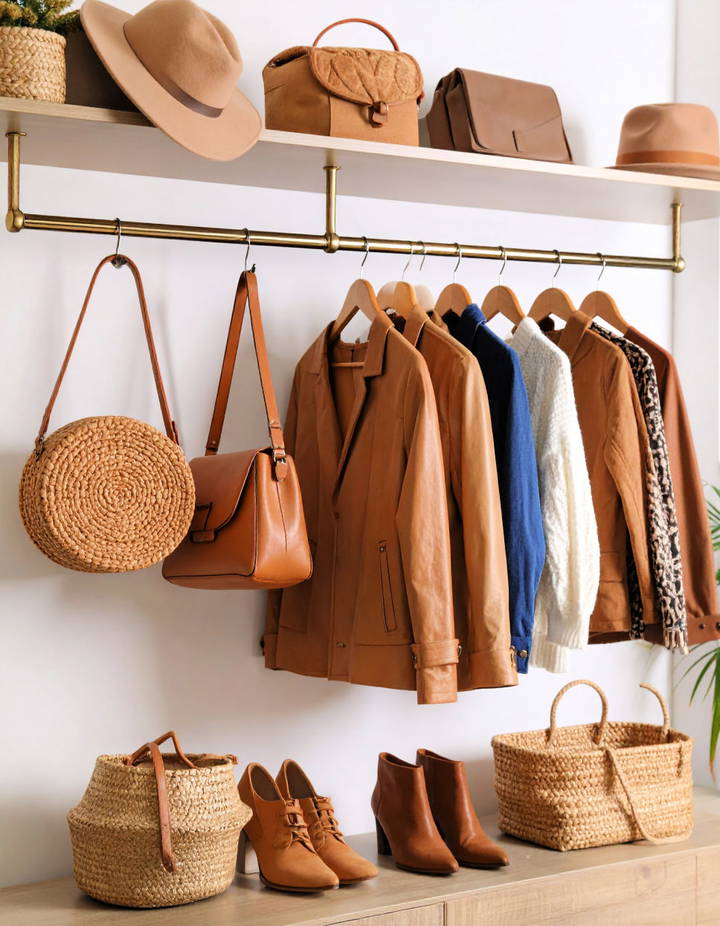 Use Hooks for Accessories and Bags Walk in Closet Ideas