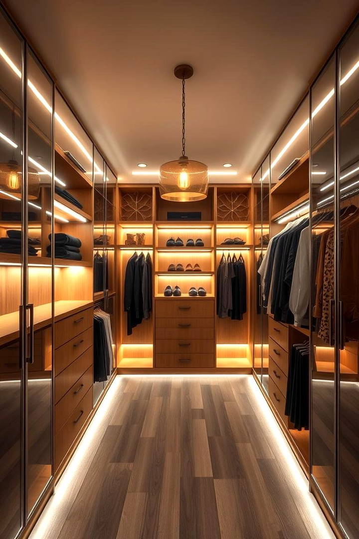 Use Lighting Strategically for Ambiance - 25 Walk in Closet Ideas