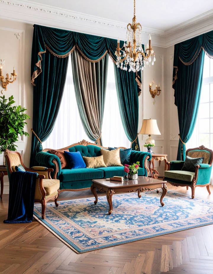 Use Luxurious Fabrics Victorian Living Room Ideas