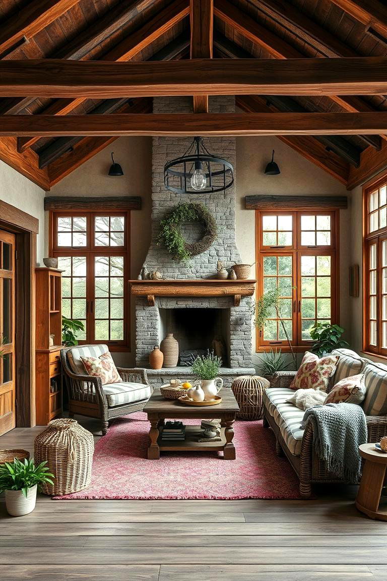 Use Natural Materials for a Cozy Rustic Atmosphere - 25 Garden Room Ideas