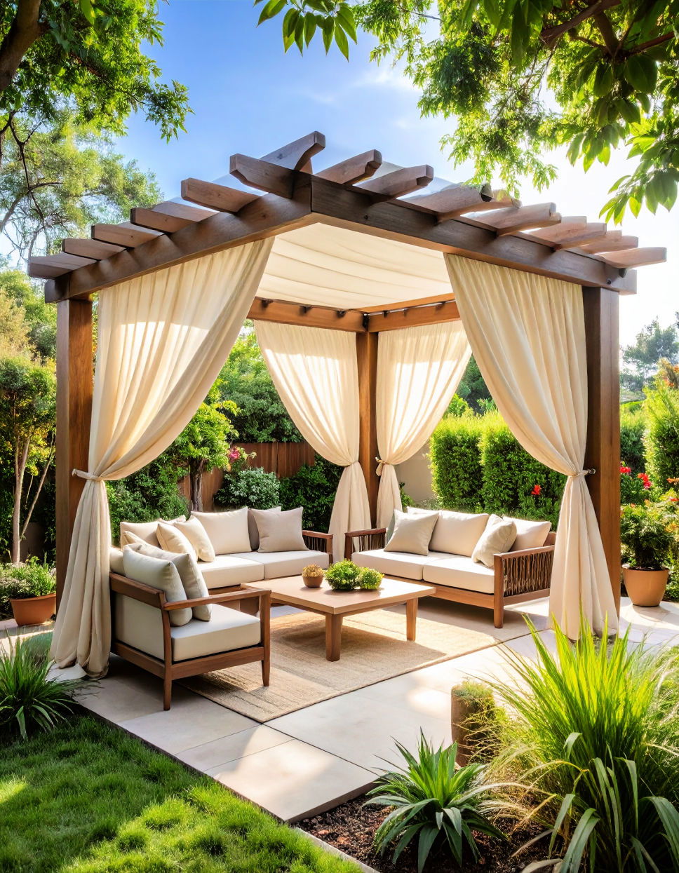 Use Outdoor Curtains to Frame the Space