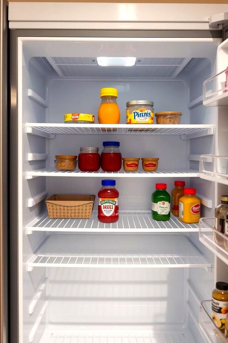 Use Over the Shelf Racks for Extra Storage - 25 Fridge Organization Ideas