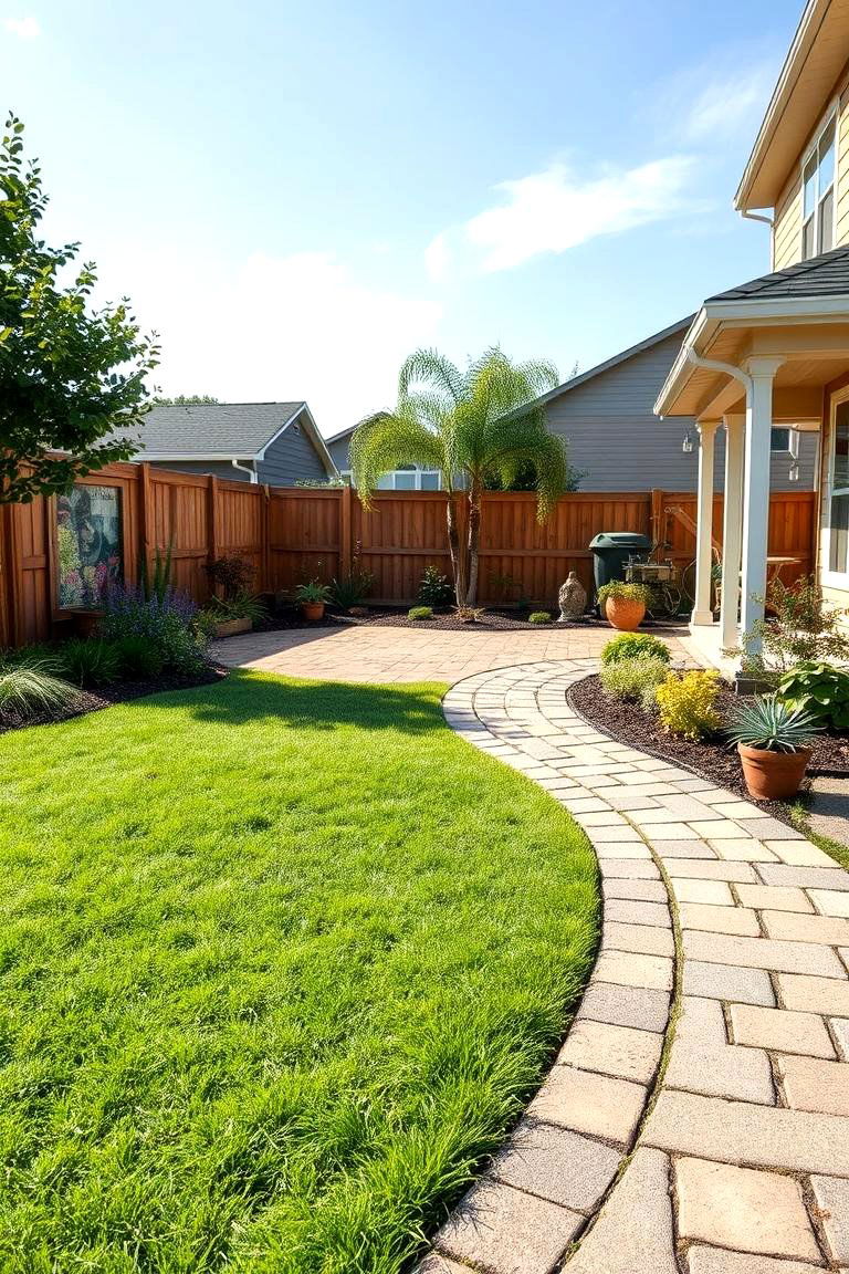 Use Permeable Pavers for Driveways and Paths - 25 Low Maintenance Backyard Landscaping Ideas