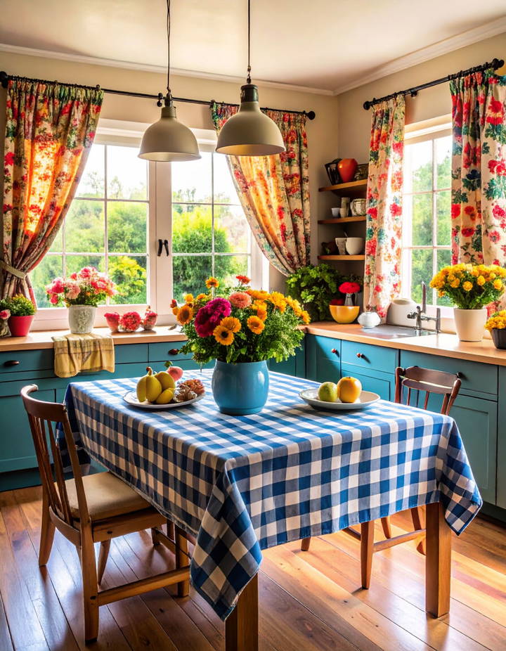 Use Retro Patterns in Fabrics Vintage Kitchen Ideas