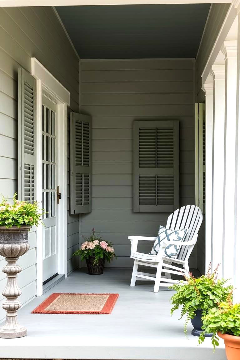 Use Shutters for Added Character - 25 Farmhouse Porch Ideas