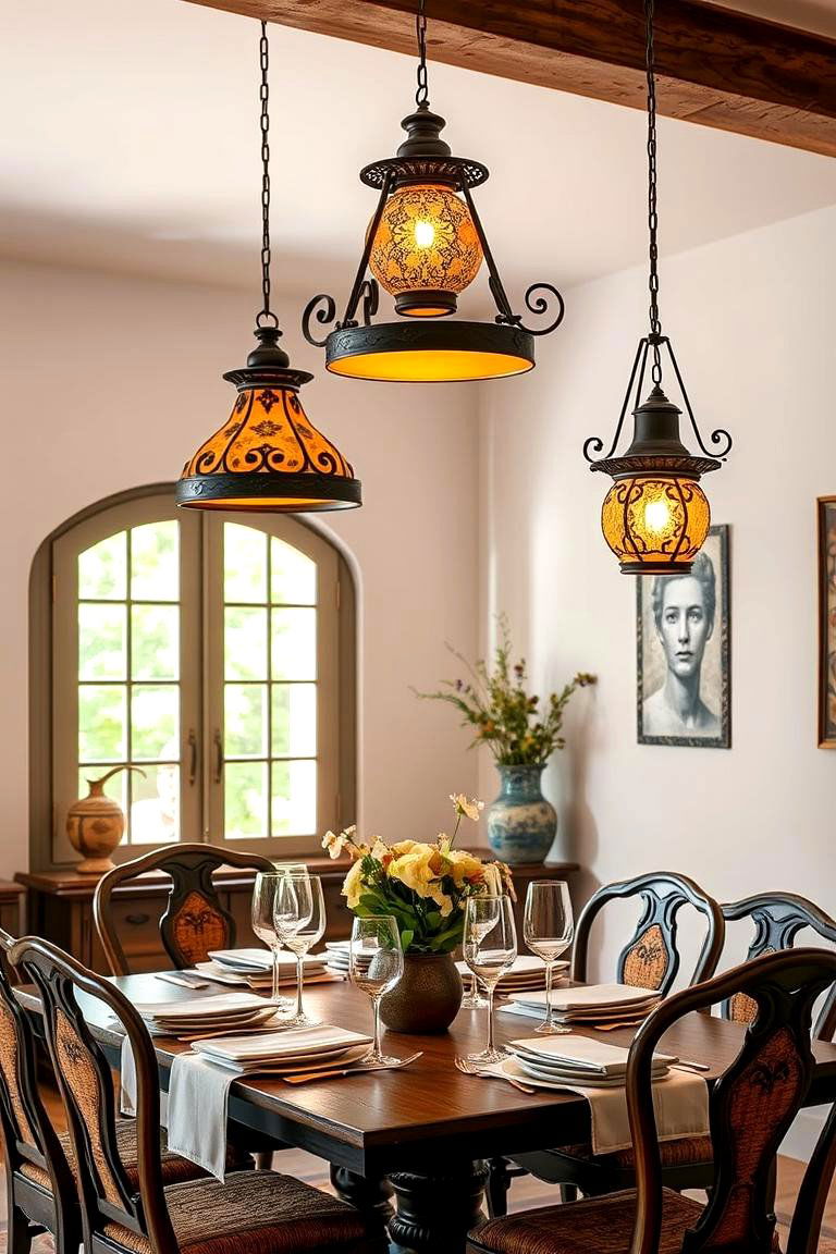 Use Spanish Style Pendant Lights for a Cozy Ambiance - 25 spanish style dining room ideas