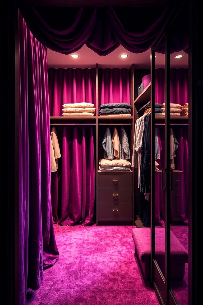 Use Velvet Curtains for Rich Warm Texture - 25 closet curtain ideas