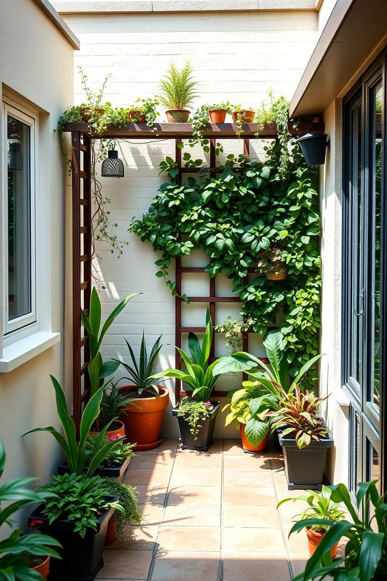 Use Vertical Planters for Space Efficiency - 25 Corner Patio Ideas