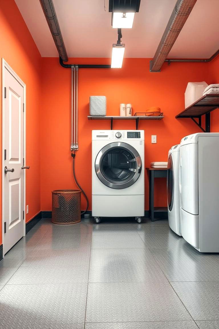 Use Waterproof Flooring for Durability - 25 Garage Laundry Room Ideas