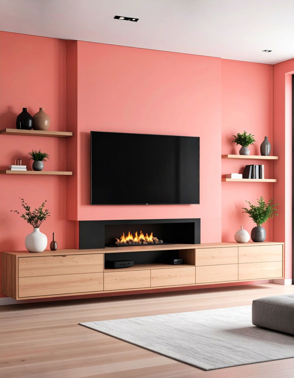Use a Floating Media Console Tv Over Fireplace Ideas