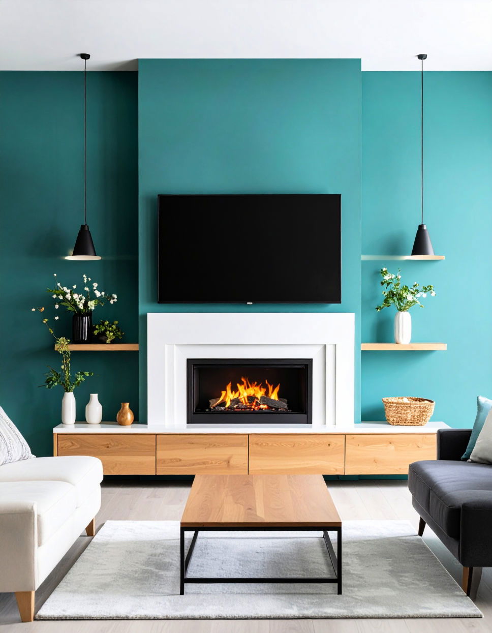 Use a Mantel with Storage Drawers Tv Over Fireplace Ideas