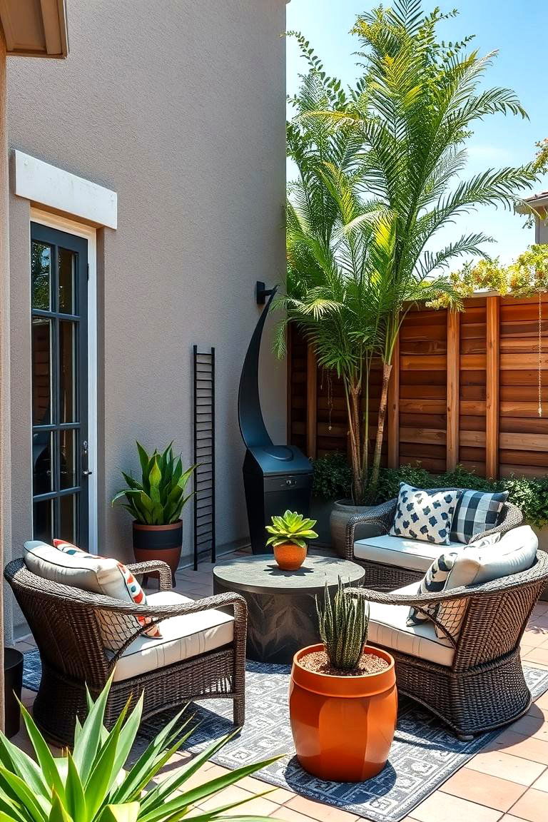 Use a Statement Piece as a Focal Point - 25 Corner Patio Ideas