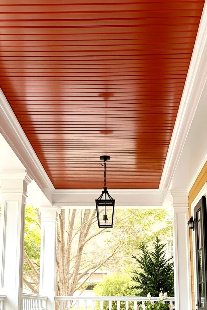 Use of Trim to Frame Vinyl Ceilings - 25 Vinyl Porch Ceiling Ideas
