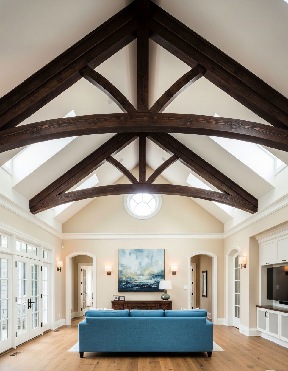 Using Beams for Visual Drama Vaulted Ceiling With Beams