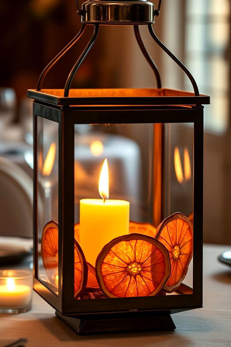 Using Dried Fruit Slices - 25 Lantern Centerpiece Ideas