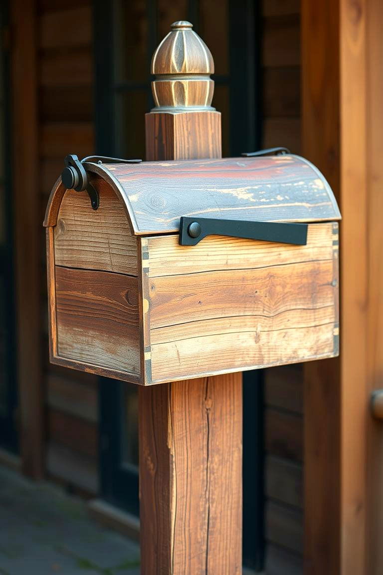 Using Reclaimed Wood for a Rustic Eco Friendly Look - 25 Mailbox Post Ideas