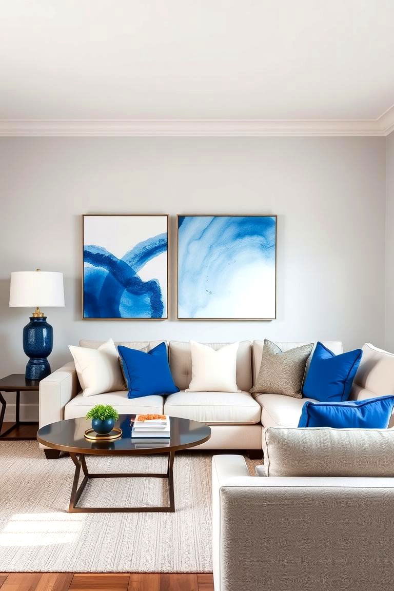 Using a Neutral Color Palette with Pops of Color - 25 Transitional Living Room Ideas