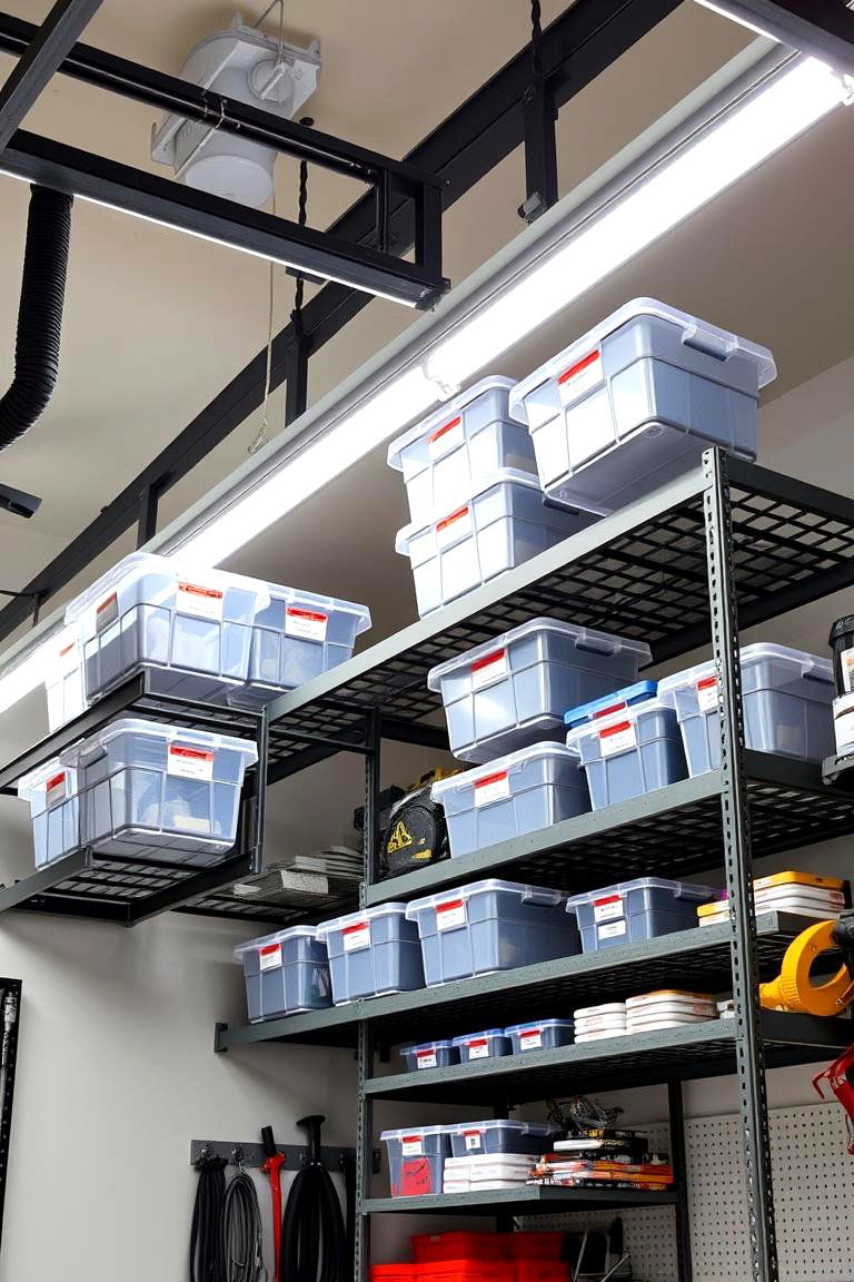 Utilize Overhead Storage Racks - 25 Garage Storage Ideas