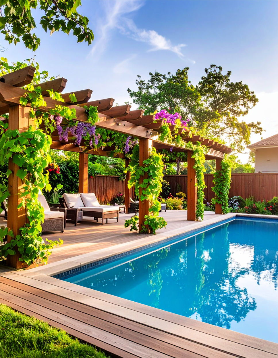 Utilize Trellises with Deciduous Vines for Seasonal Privacy