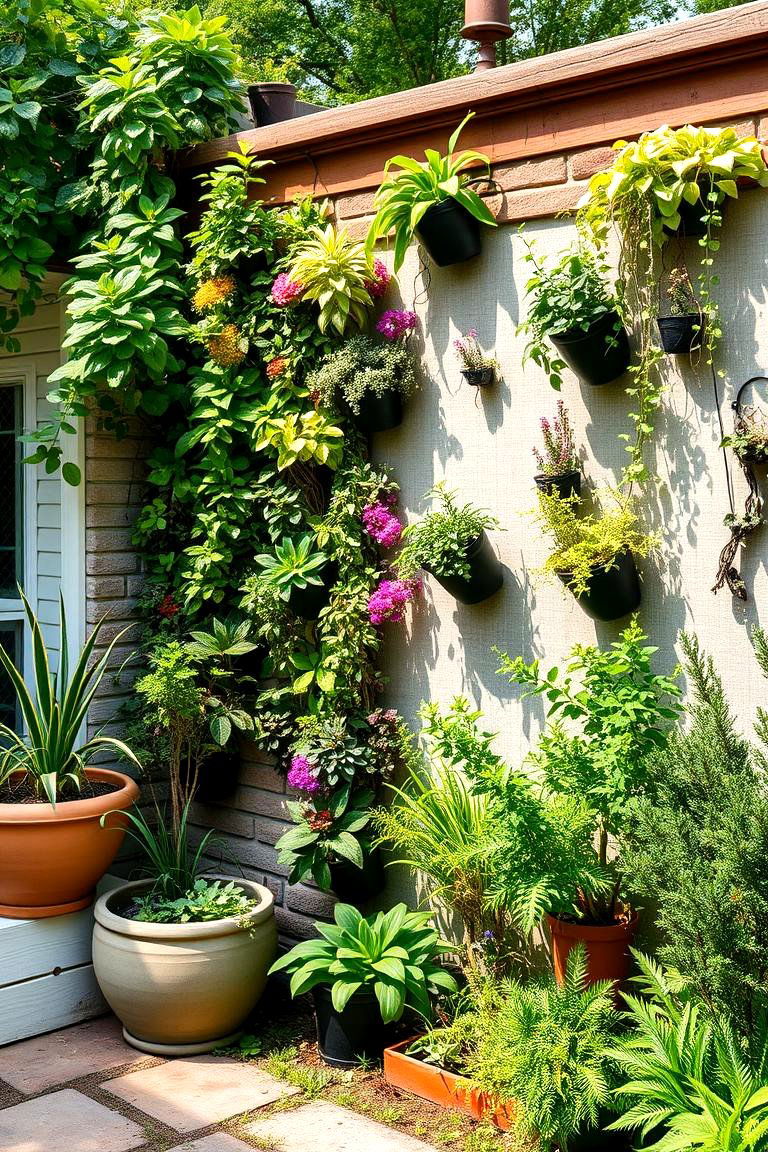 Utilize Vertical Gardens for Space Saving - 25 Low Maintenance Backyard Landscaping Ideas