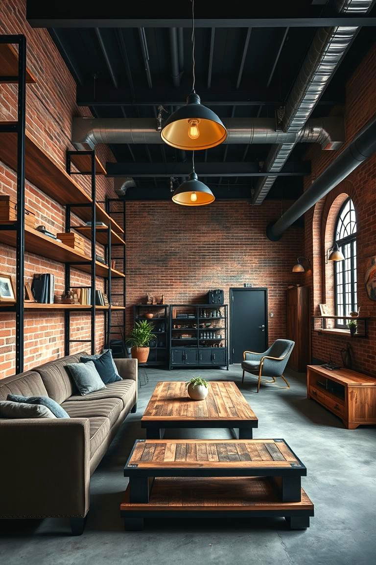 Utilizing Industrial Inspired Decor - 25 Man Cave Design Ideas