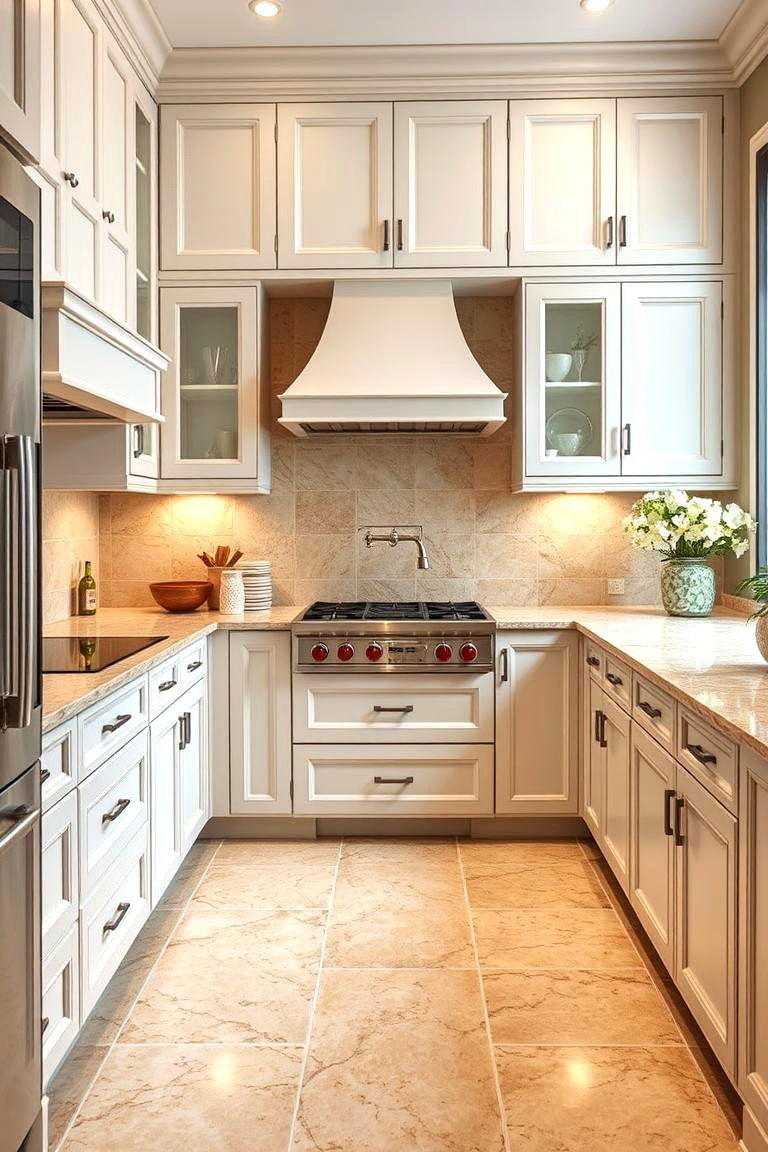 Utilizing Travertine Backsplash - 25 Travertine Floor Kitchen Ideas