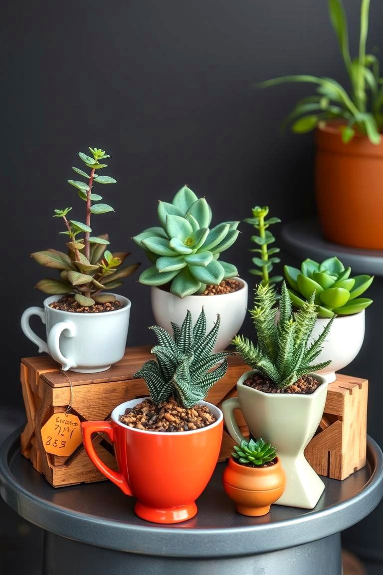 Utilizing Unique Planters for Character - 25 Potted Plant Arrangement Ideas