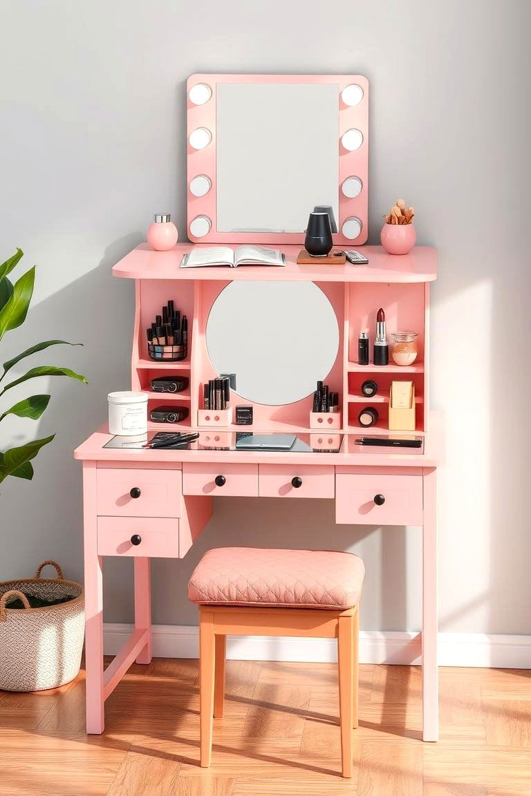 Vanity with a Removable Top for Versatility - 25 Makeup Vanity Ideas