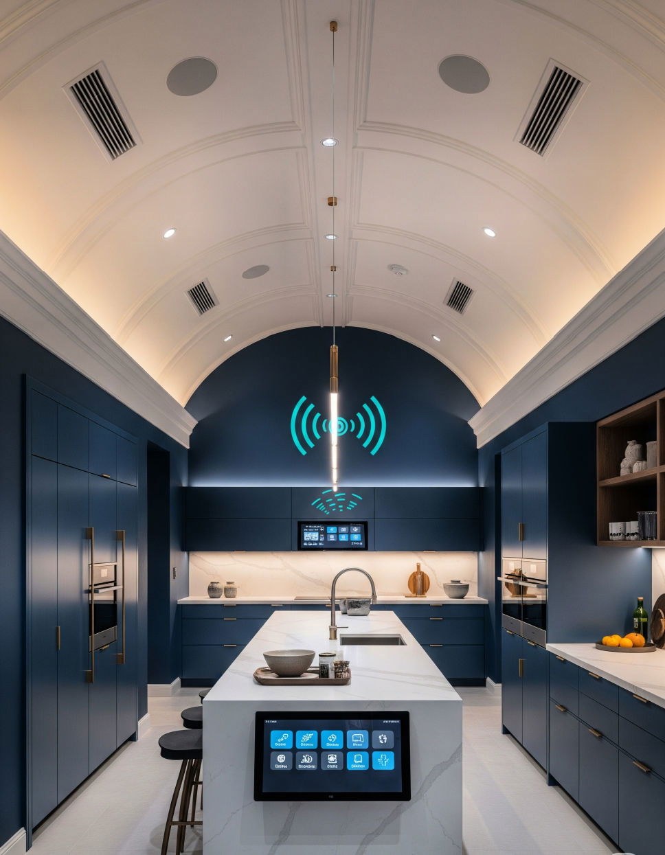 Vaulted Ceiling with a High Tech Twist Vaulted Ceiling Kitchen Ideas