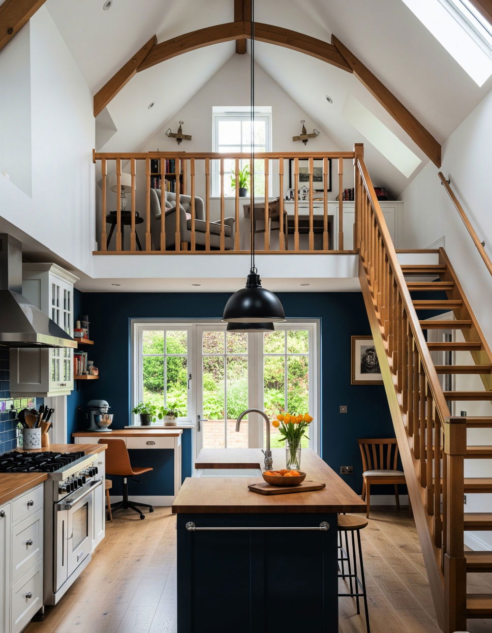 Vaulted Ceiling with a Loft Area Vaulted Ceiling Kitchen Ideas