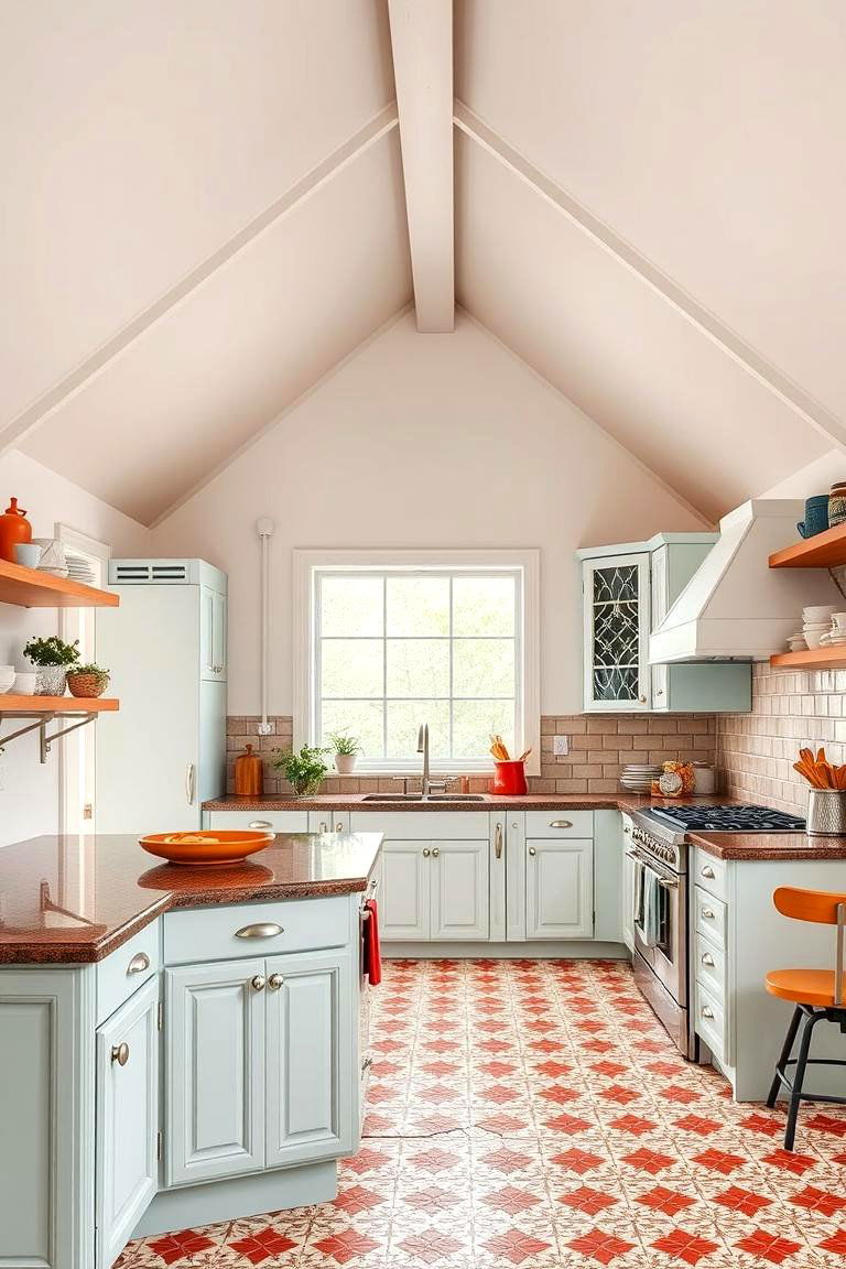 Vaulted Ceiling with a Vintage Touch - 25 Vaulted Ceiling Kitchen Ideas