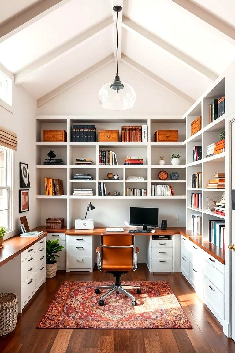 Vaulted Ceilings in a Home Office for a Productive Spacious Feel - 25 Vaulted Ceiling Ideas
