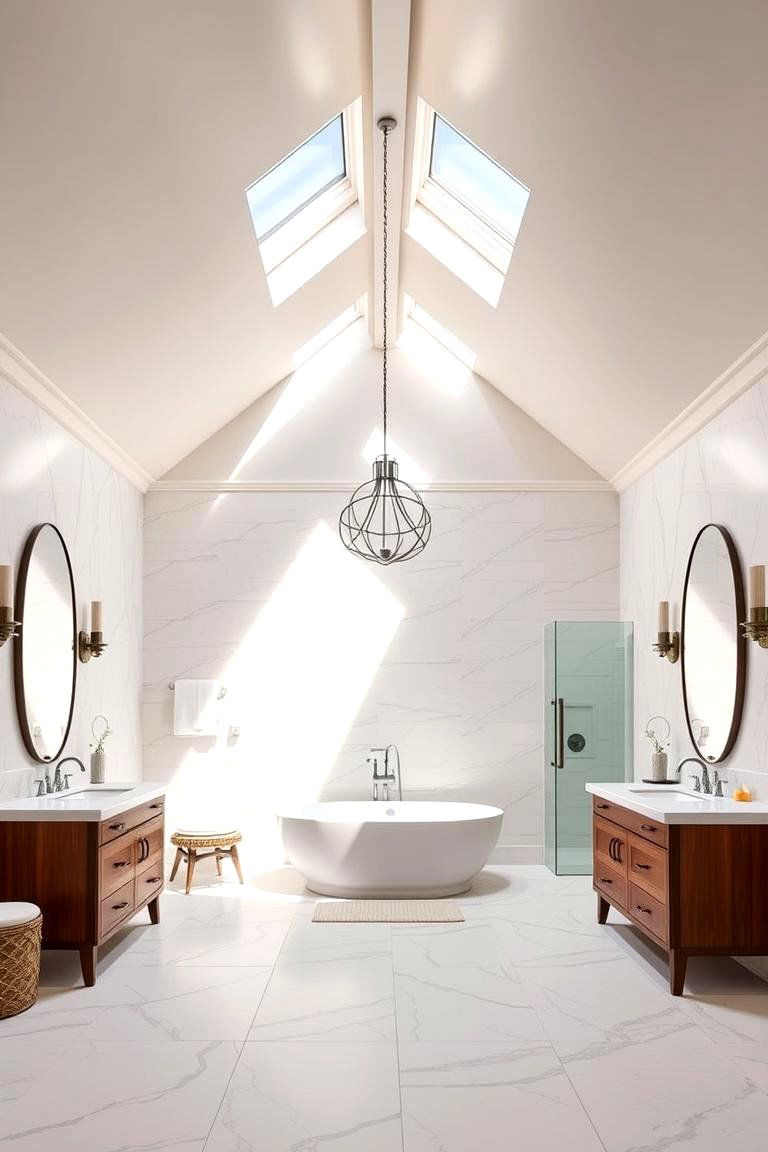 Vaulted Ceilings in the Bathroom for an Expansive Spa like Feel - 25 Vaulted Ceiling Ideas
