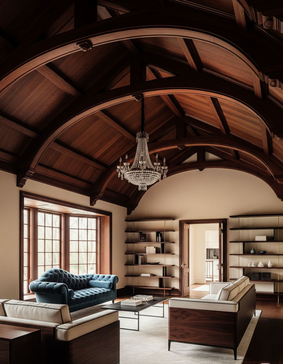 Vaulted Ceilings with Dark Wood for a Rich Elegant Look Vaulted Ceiling Ideas