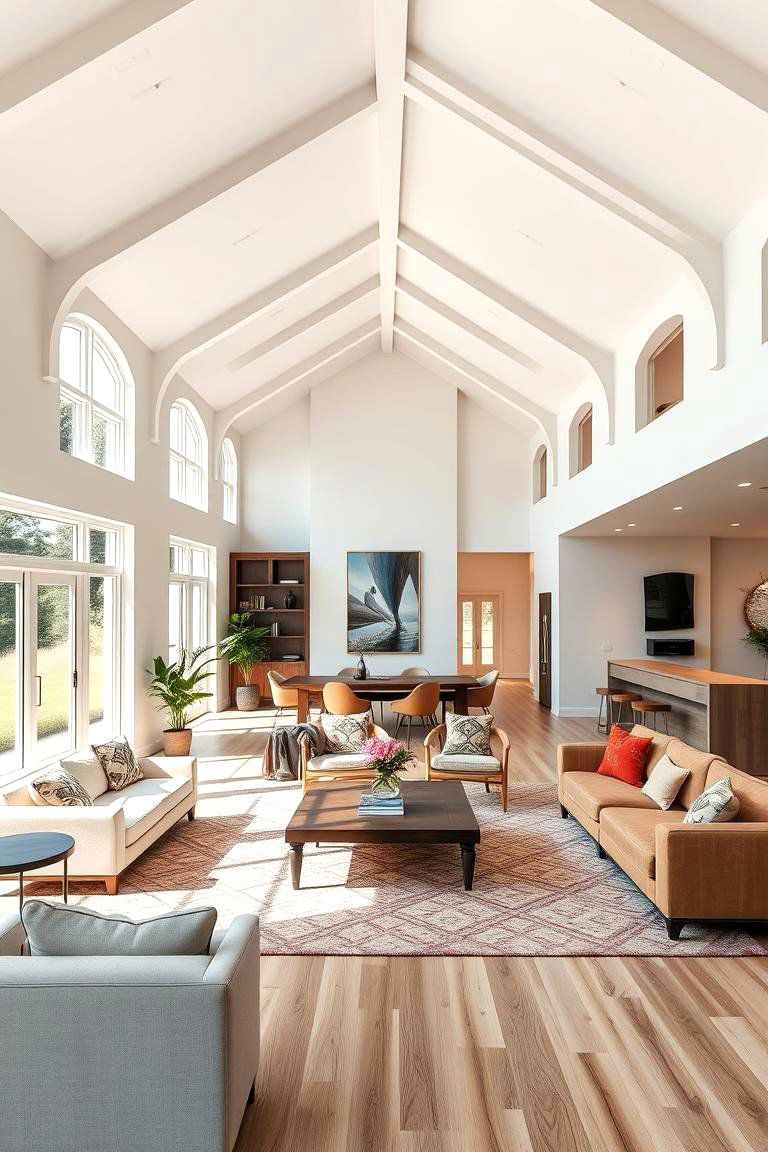 Vaulted Ceilings with Open Floor Plans for Seamless Flow - 25 Vaulted Ceiling Ideas