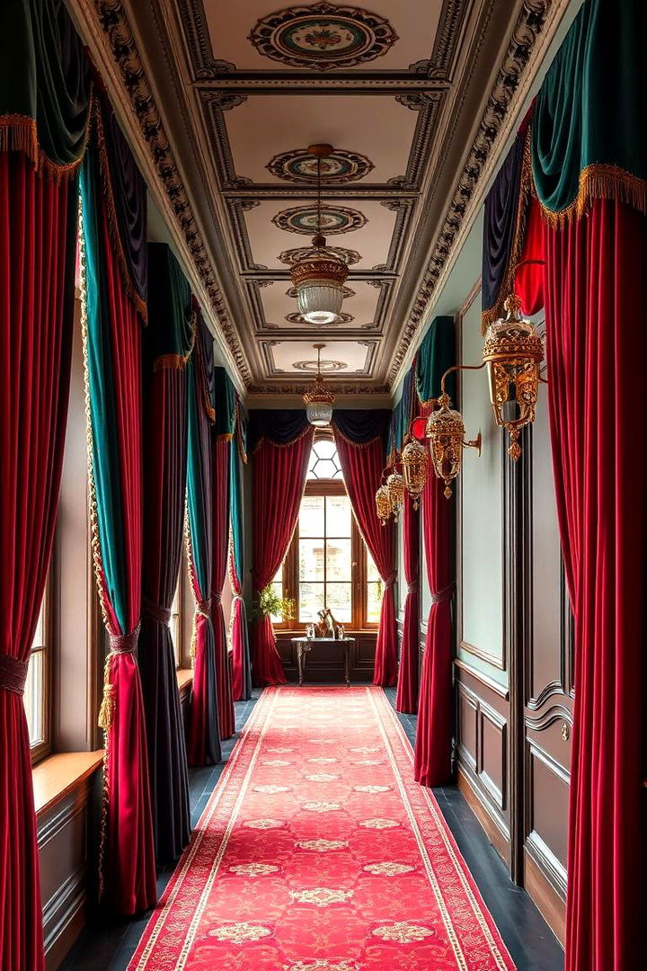 Velvet Curtains - 25 Victorian Hallway Ideas