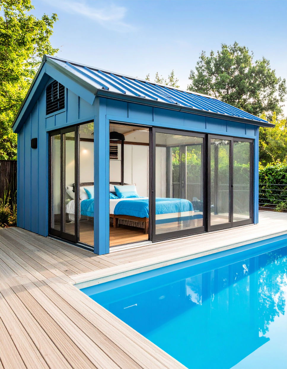 Ventilated Pool Shed for Gear Storage